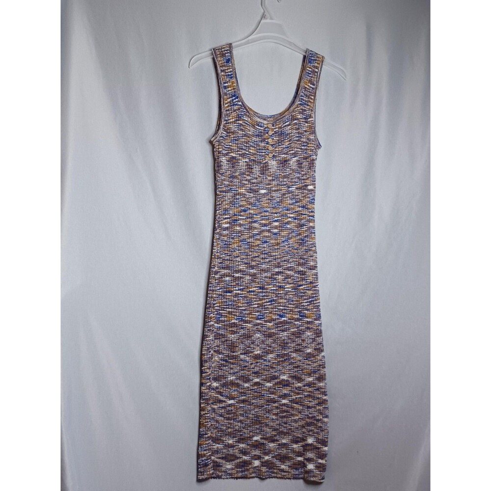 Anthropologie Dress Womens Large Petite Daily Practice Multi Color Knit Fitted